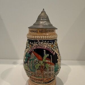 Black and Cream Decorative Stein